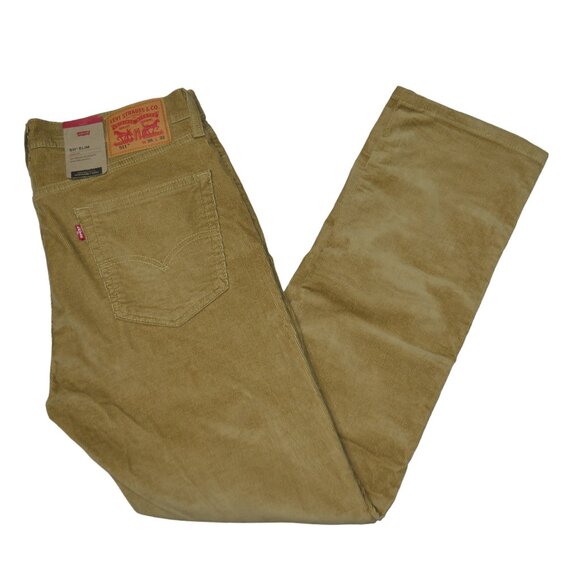Levis 511 Slim Fit Corduroy Jeans Men's Size 36x32 Stretch Harvest Gold Beige - Picture 9 of 13